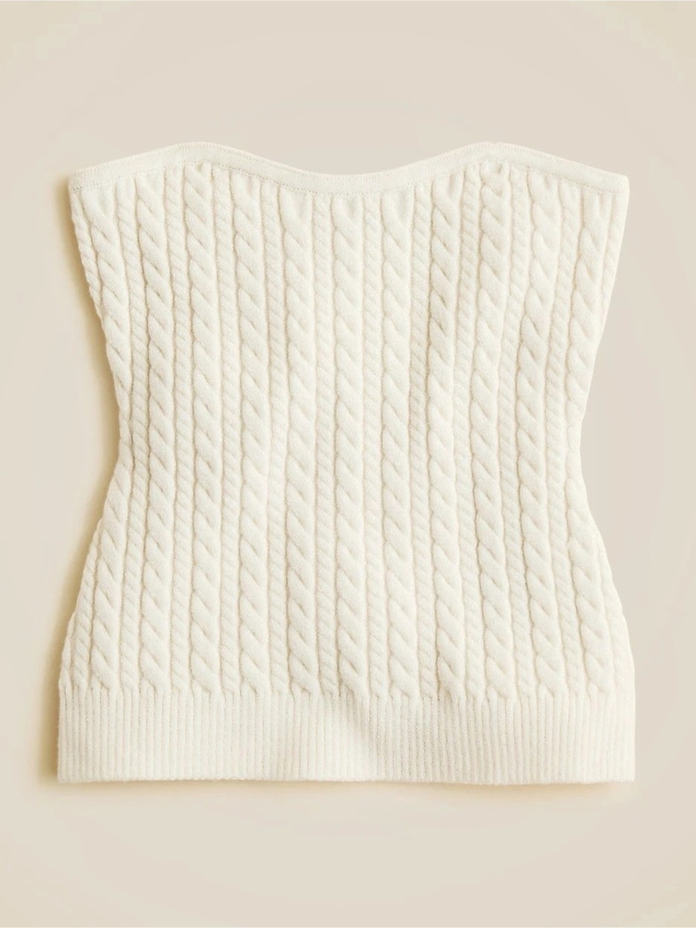 J.Crew Cable-knit tube top in merino wool in White